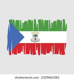 Equatorial Guinea Flag Brush Vector Illustration