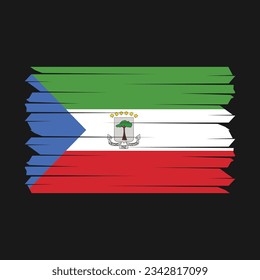Equatorial Guinea Flag Brush Vector Illustration