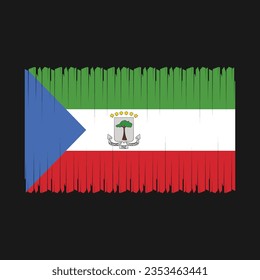 Equatorial Guinea Flag Brush Vector Illustration