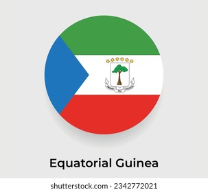Flaggenblase Äquatorialguinea kreisförmig um das Symbol, Vektorgrafik