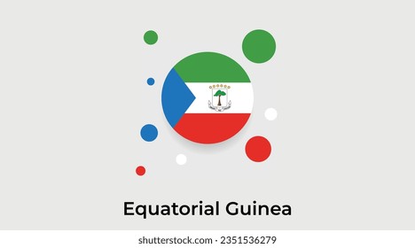 Äquatorialguinea Flaggenblase kreisförmig um das Symbol bunter Vektorgrafik