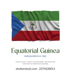 Equatorial Guinea Flag, Celebrating Independence Day. Abstract waving flag on white background Country Flag.