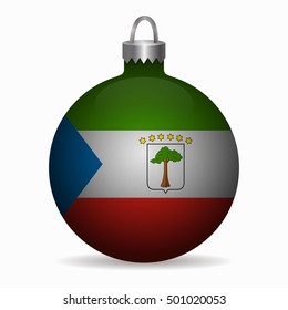equatorial guinea flag christmas ball vector