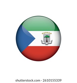 Equatorial Guinea Flag Circle Button Vector Template