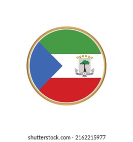 Equatorial Guinea Flag with Circle Frame. National Flag