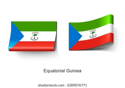 Equatorial Guinea Flag Clothing Label Tag. Illustration Flag of Equatorial Guinea, Country in Africa. Fabric Label Tag Concept Vector.