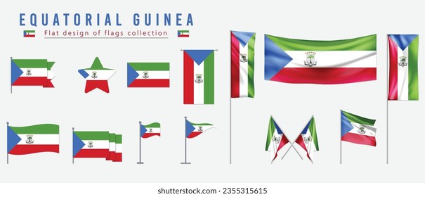 Equatorial Guinea flag, flat design of flags collection