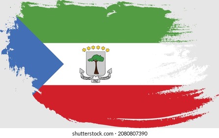 Equatorial Guinea flag in grunge style
