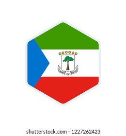 Equatorial Guinea flag. Equatorial Guinea hexagon flag.