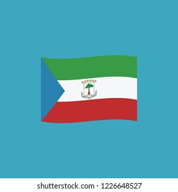 Equatorial Guinea flag icon in flat design. Independence day or National day holiday concept.