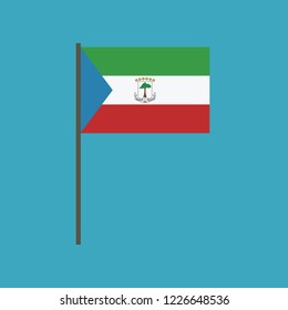 Equatorial Guinea flag icon in flat design. Independence day or National day holiday concept.