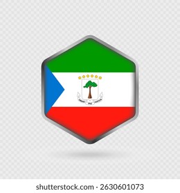 Equatorial Guinea flag icon in hexagon shape.