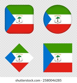 Equatorial Guinea Flag Icons Pack. Vector illustration.