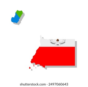 Equatorial Guinea - Flag inscribed in the contour of the country. Vector illustration.