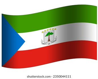 Äquatorialguinea-Flagge einzeln auf weißem Hintergrund Symbol 3D