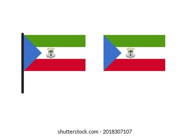 Equatorial Guinea Flag isolated on white background