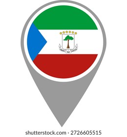 Pin de ubicación de la bandera de Guinea Ecuatorial, Pin de ubicación de la bandera de Guinea Ecuatorial, Puntero de mapa de Guinea Ecuatorial en alta calidad