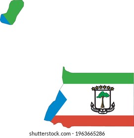 EQUATORIAL GUINEA FLAG AND MAP ICON VECTOR