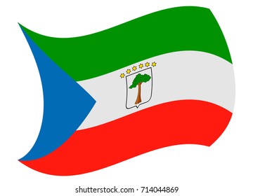 equatorial guinea flag moved by the wind
