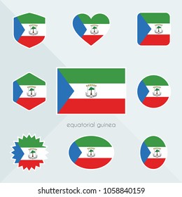 Equatorial Guinea flag.  National flag of Equatorial Guinea.  Equatorial Guinea vector flag button.