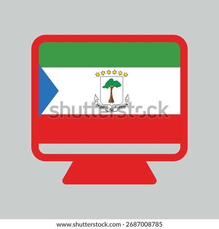Equatorial Guinea flag on laptop icon