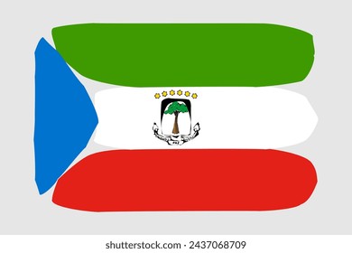 Equatorial Guinea flag - painted design vector illustration. Vector brush style