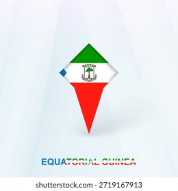Icono de pin de bandera de Guinea Ecuatorial con diseño geométrico. Ilustración vectorial.