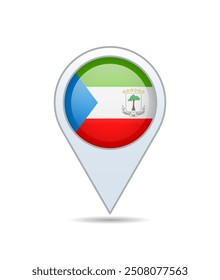 Equatorial Guinea - flag pin for map. Vector illustration.