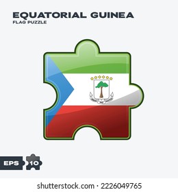 Piezas de rompecabezas de la bandera de Guinea Ecuatorial. ilustración vectorial aislada en fondo blanco