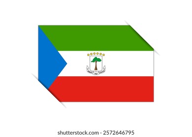 Equatorial Guinea flag - rectangle colorful flag representing a country cultural identity and heritage. The essence of national pride and unity. Attached by the corners in a paper album