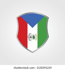 Bandera de Guinea Ecuatorial con marco blindado. Bandera nacional
