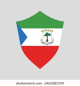 Equatorial Guinea Flag in Shield Shape Frame