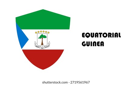 Bandera de Guinea Ecuatorial en forma de escudo (insignia)