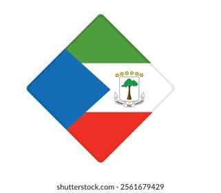 Equatorial Guinea flag square shaped. vector