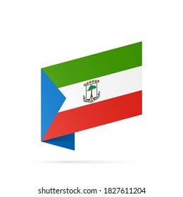 Äquatorialguinea-Flaggenstaatsymbol einzeln auf nationalem Hintergrund. Grußkartennationaler Unabhängigkeitstag der Republik Äquatorialguinea. Illustrationsbanner mit realistischer Staatsflagge.