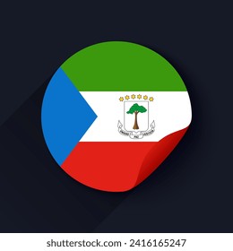 Equatorial Guinea Flag Sticker Vector Illustration