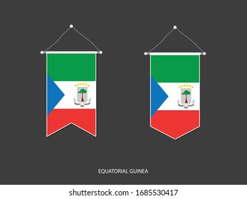 Equatorial Guinea flag in various shape, Soccer Flag Pennant Vector ,Vector illustration.
