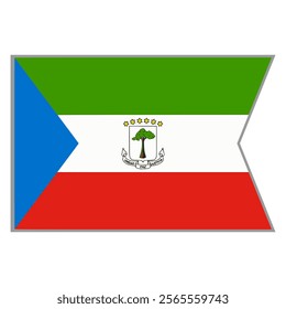 Equatorial Guinea flag vector design and illustration , National flag country with original color, Pennon flag