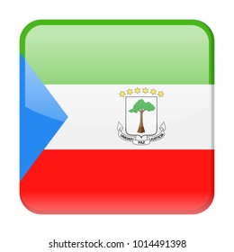 Equatorial Guinea Flag Vector Square Icon - Illustration
