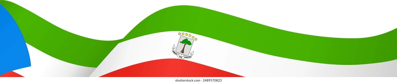 Equatorial Guinea flag wave isolated on png or transparent background vector illustration.  