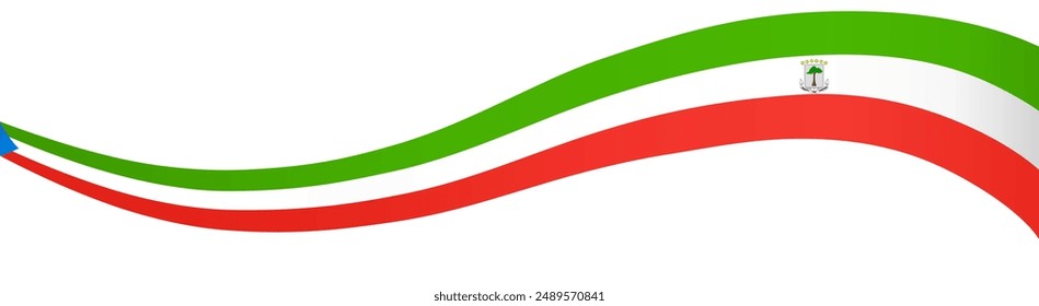 Äquatorialguinea Flaggenwelle isoliert auf PNG oder transparenter Hintergrund-Vektorillustration.  