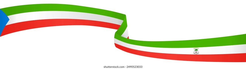 Equatorial Guinea flag wave isolated on png or transparent background vector illustration.  