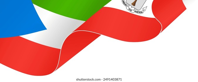 Equatorial Guinea flag wave isolated on png or transparent background vector illustration.  