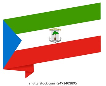 Equatorial Guinea flag wave isolated on png or transparent background vector illustration.  