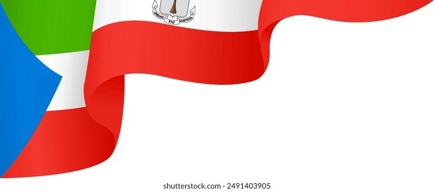 Equatorial Guinea flag wave isolated on png or transparent background vector illustration.  