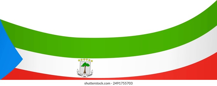 Onda de bandera de Guinea Ecuatorial aislada en png o Ilustración vectorial de fondo transparente.  