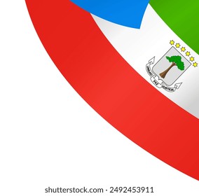 Equatorial Guinea flag wave isolated on png or transparent background vector illustration.  