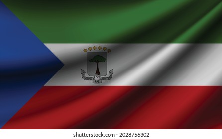 Equatorial Guinea flag waving. Background for patriotic and national design. Vector illustration