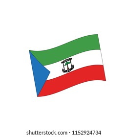 Equatorial Guinea flag waving form. See also vector version.