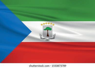Equatorial Guinea flag waving with wind effect